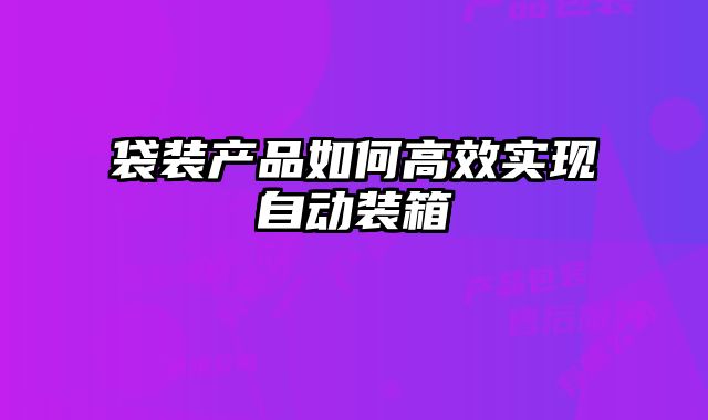 袋裝產(chǎn)品如何高效實(shí)現(xiàn)自動(dòng)裝箱